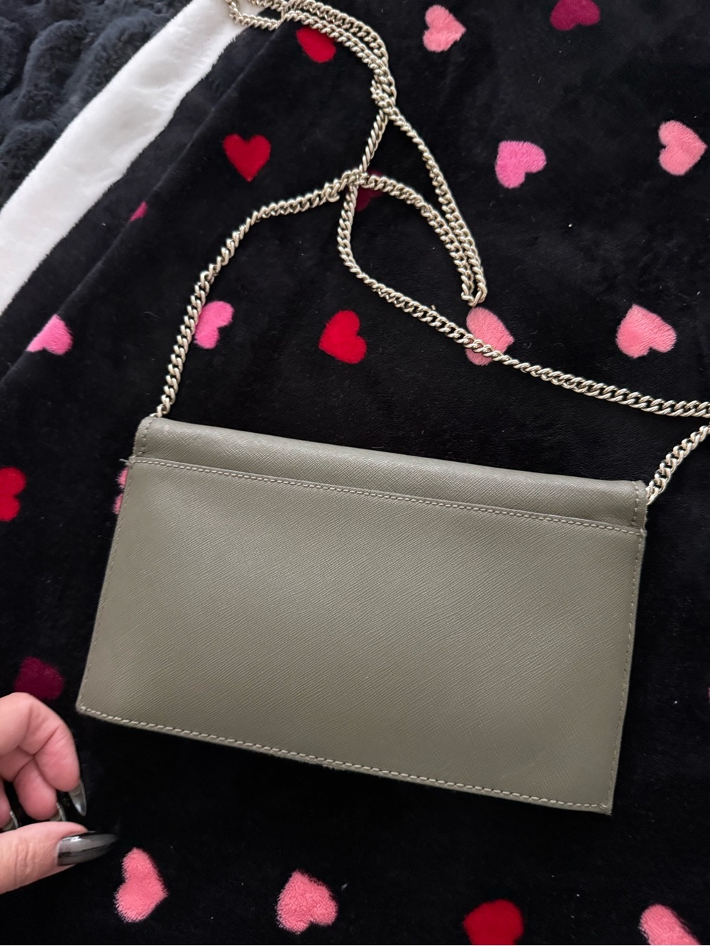 kate spade Olive Green Chain Crossbody Wallet